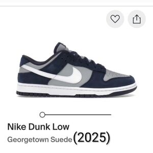 Nike Dunk Low Georgetown Suede in Navy and Gray Mens SZ 11 EUC